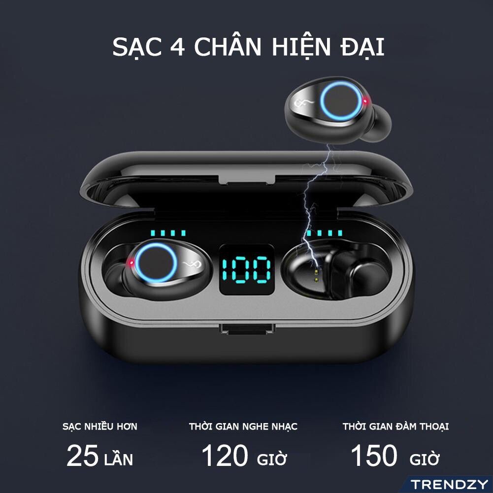 Tai nghe bluetooth amoi f9 không dây giá rẻ android true wireless blutooth ko dây mini tws chống ồn cảm ứng pin trâu