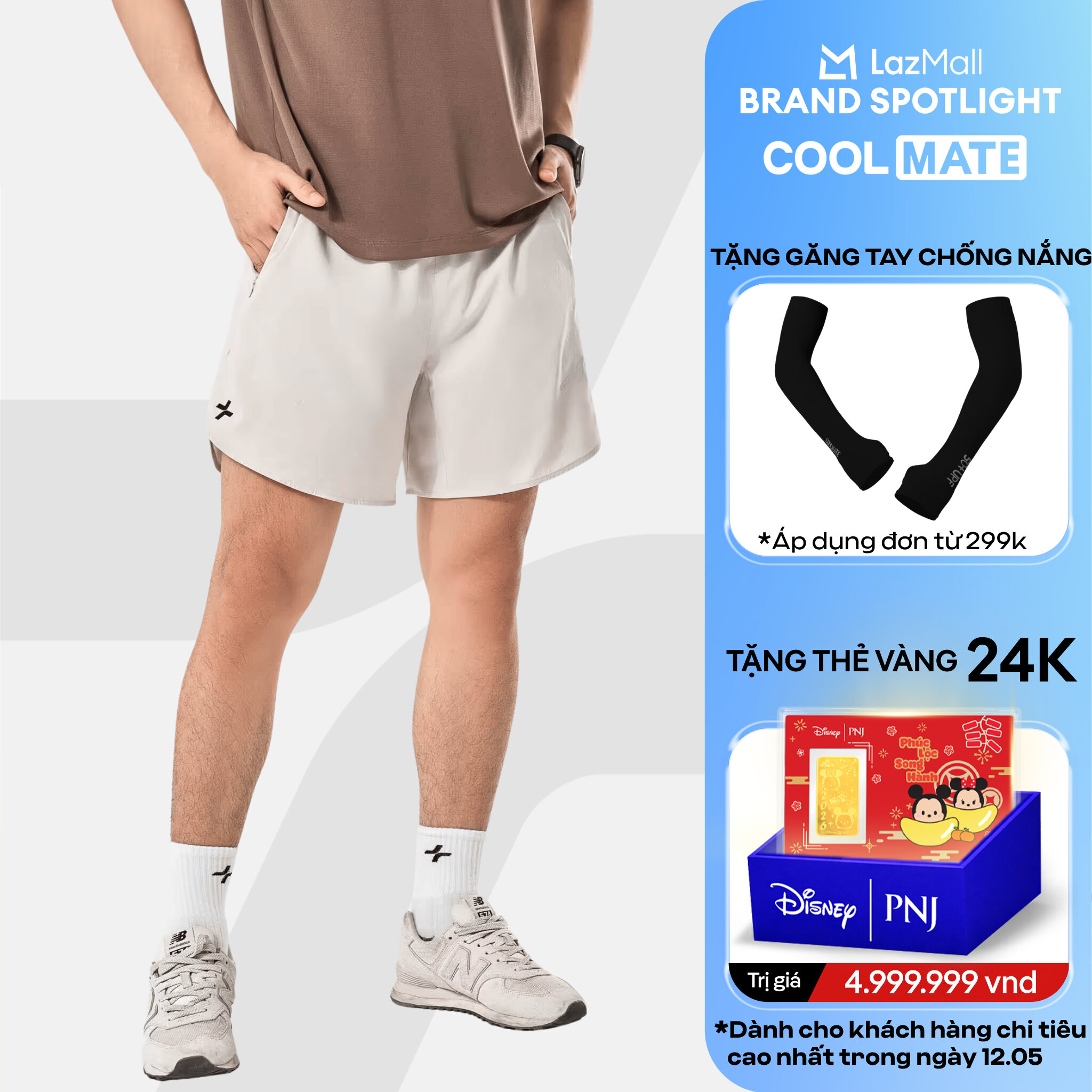 [DUY NHẤT 12.05 TẶNG QUÀ ĐƠN TỪ 299K]Quần short nam thể thao chạy bộ, tập Gym, Pickleball độ dài 6 inch zipped có túi kéo khoá Coolmate