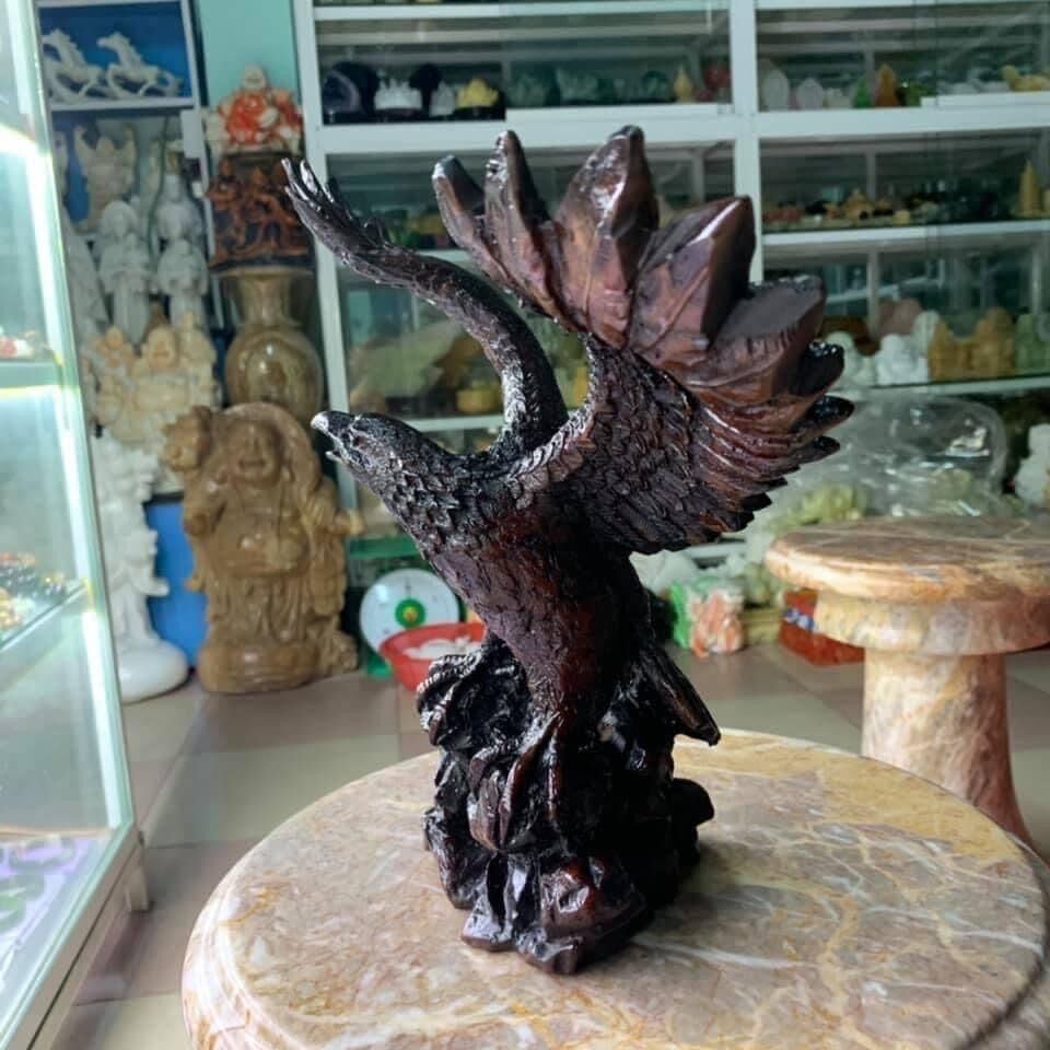 Tượng Chim Đại Bàng Đá Đúc cao 30.5cm - Biểu Tượng Sức Mạnh, Thịnh Vượng - Trang Trí Phòng Khách, Tủ Rượu, Làm Quà tặng