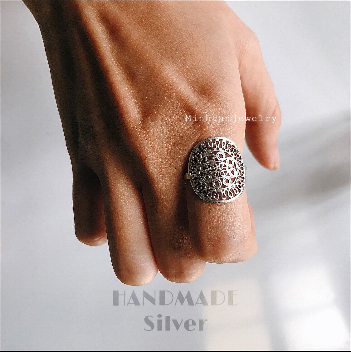 Drum ring | Handmade Silver | nhẫn hoa văn | Design by MinhtamJewelry