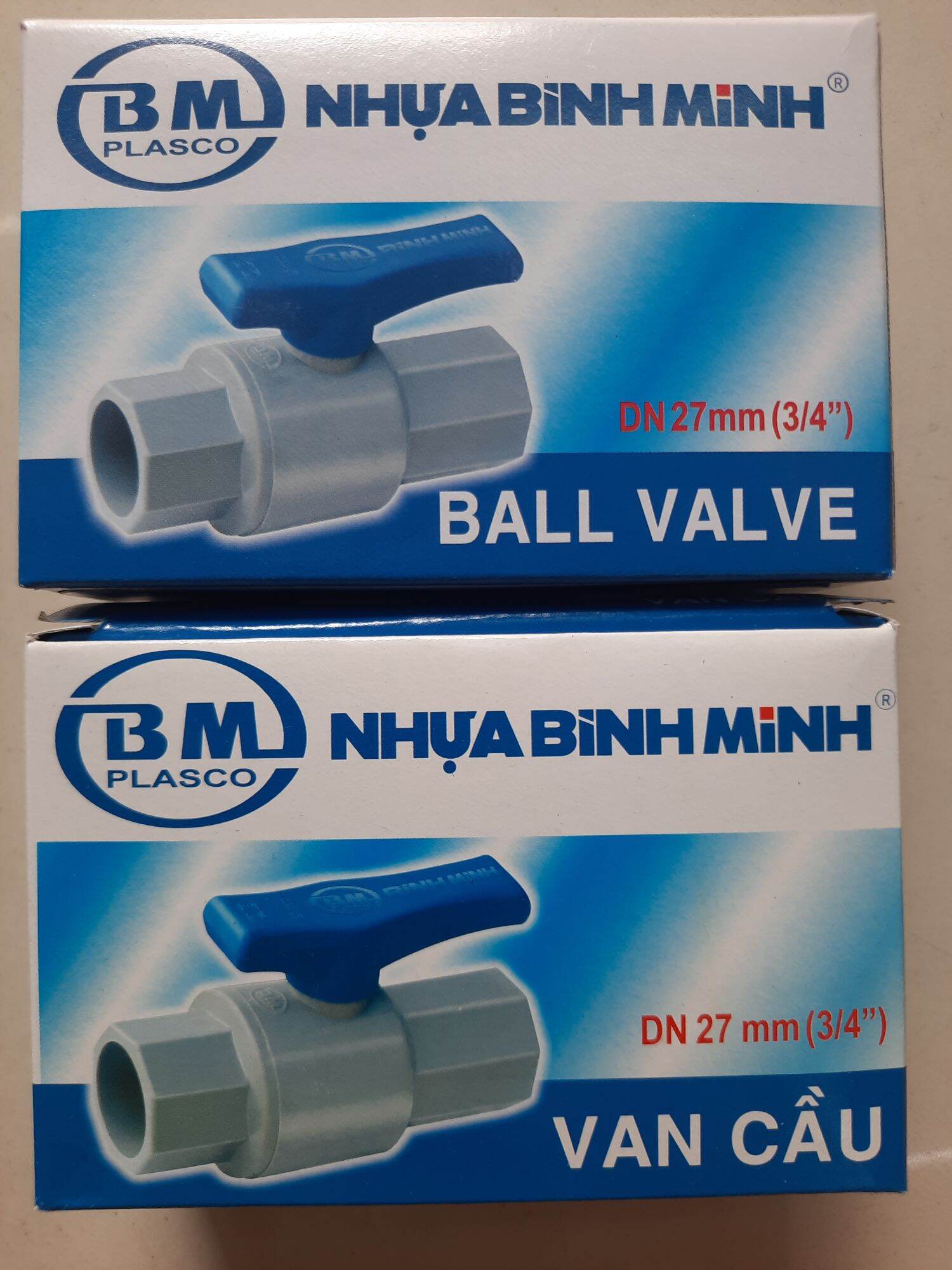 Van nhựa, van khóa nước pvc bình minh phi 21, 27, 34.