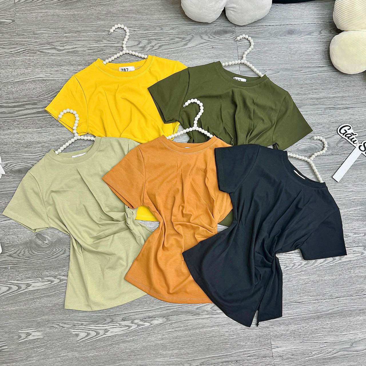 Áo thun dáng ôm nữ tay ngắn nhún eo ( 787 )