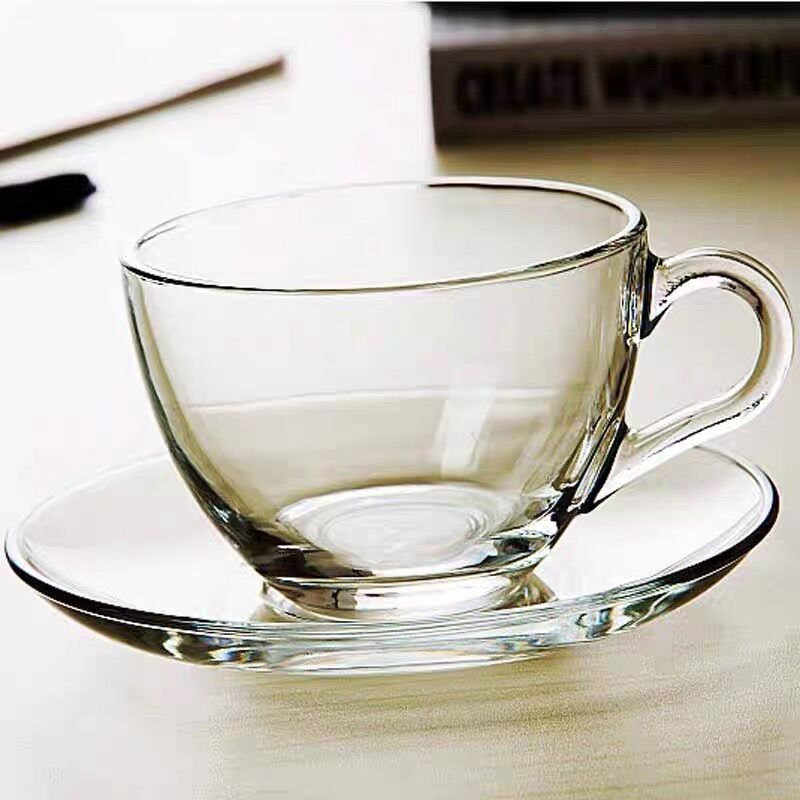 Bộ tách trà thuỷ tinh đĩa kê 200ml CT4