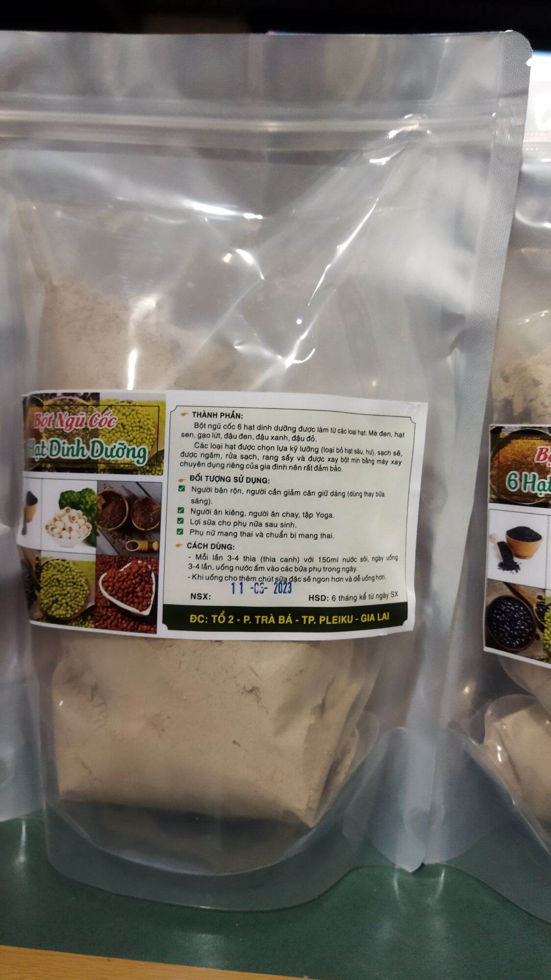 1kg bột ngũ cốc dinhg dưỡng 6 hạt gồm mè đen, hạt sen, gạo lứt,đậu đen, đậu xanh, đỏ