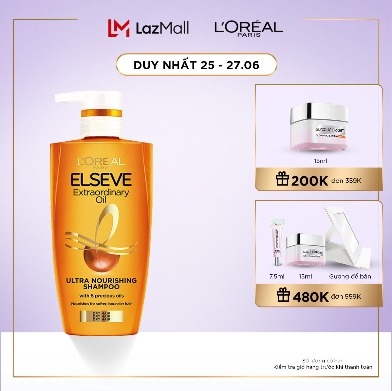 Dầu gội chiết xuất tinh dầu hoa tự nhiên L'Oreal Paris Elseve Extraordinary Oil Ultra Nourishing L’Oréal Paris