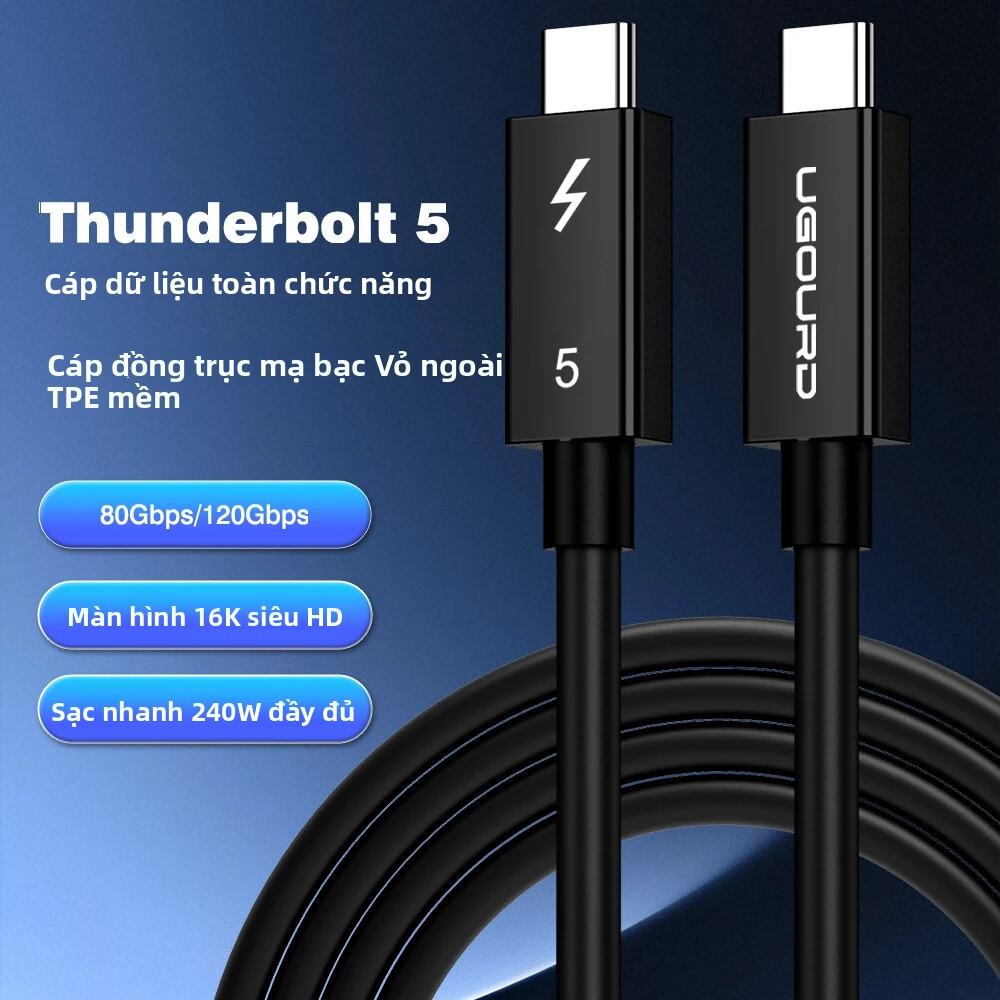 Cáp Thunderbolt 5 80Gbps USB4 V2 Type-C Sang C Cáp Đồng Trục Cho eGPU Mac MINI SSD iPhone Hỗ Trợ 16K