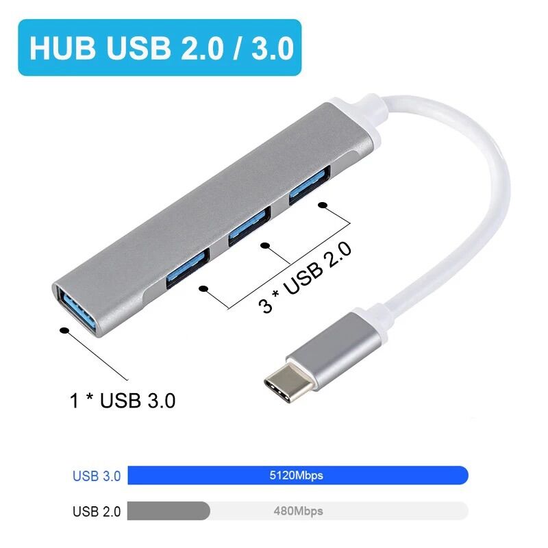 Hub USB Type C/ USB type A to USB 2.0 & USB 3.0
