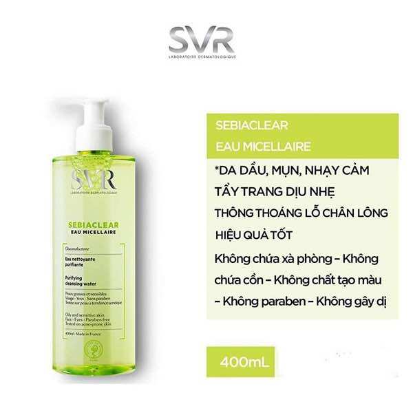 SVR Gel rửa mặt dành cho da dầu Sebiaclear Moussant 55ml