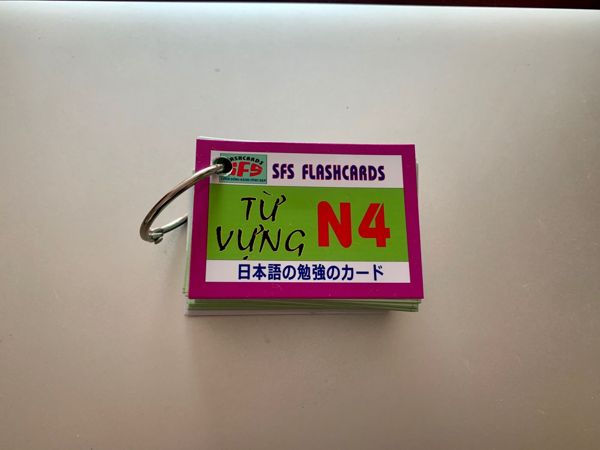 Flashcard từ vựng N4 - Thẻ học tiếng Nhật từ vựng N4 có ép plastic chống nước