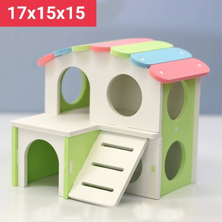 Nhà 1 tầng gỗ trang trí chuồng cho Hamster