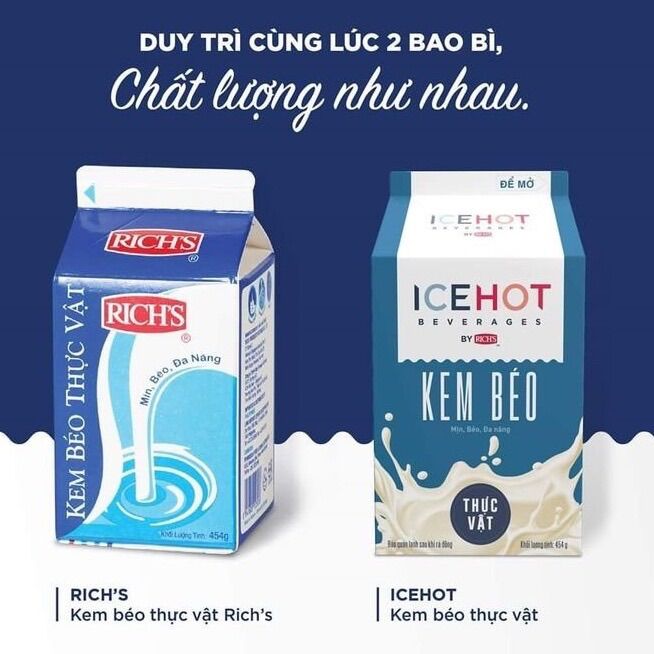 Kem béo thực vật icehot - hộp 454g