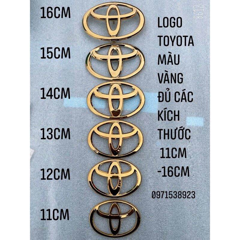 Logo TOYOTA màu vàng dành cho xe TOYOTA VIOS INNOVA FORTUNER CAMRY COROLLA  ALTIS YARIS - MixASale