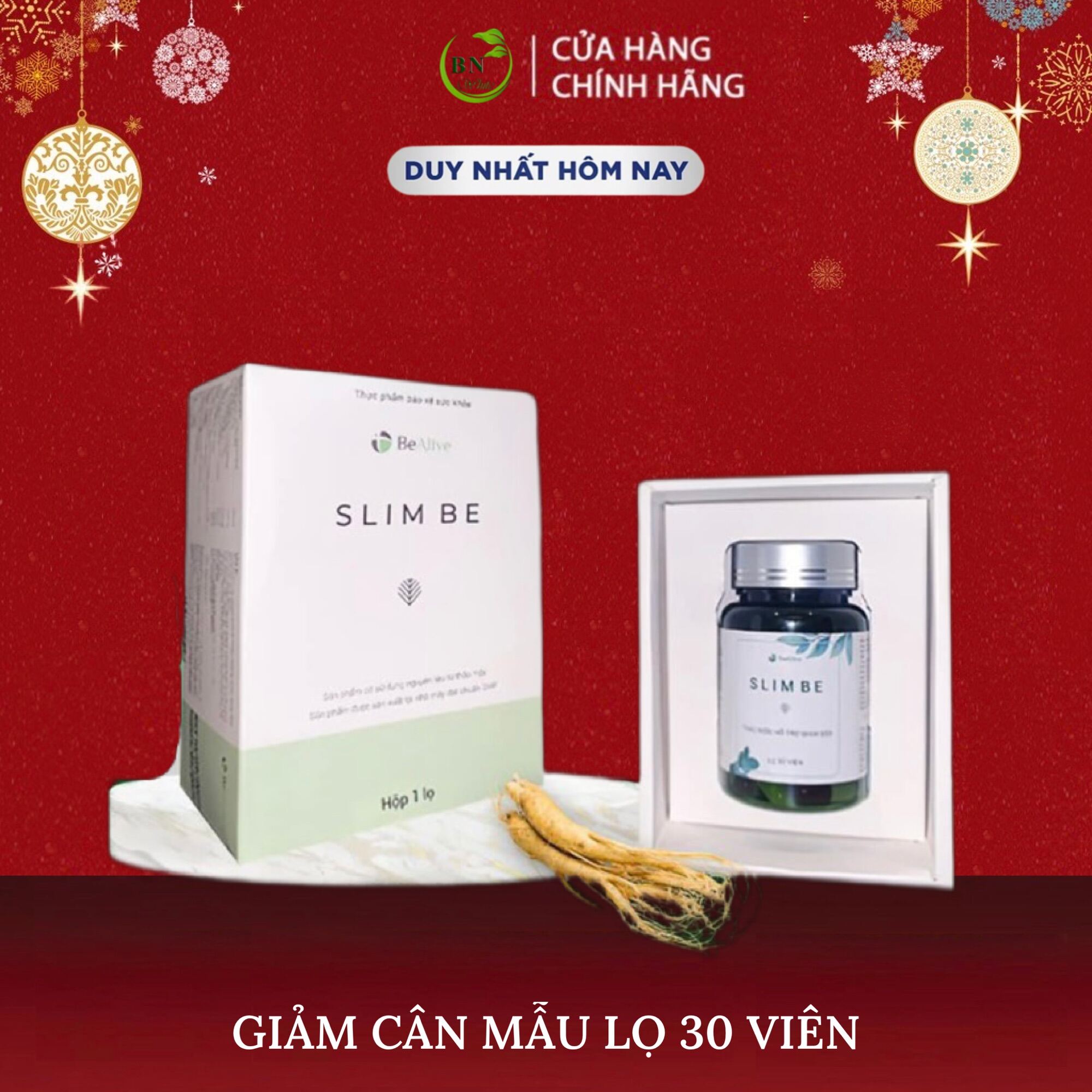 HÀNG CHÍNH HÃNG Giảm Cân SLIM BE MẪU MỚI DẠNG LỌ của BEALIVE Chính Hãng