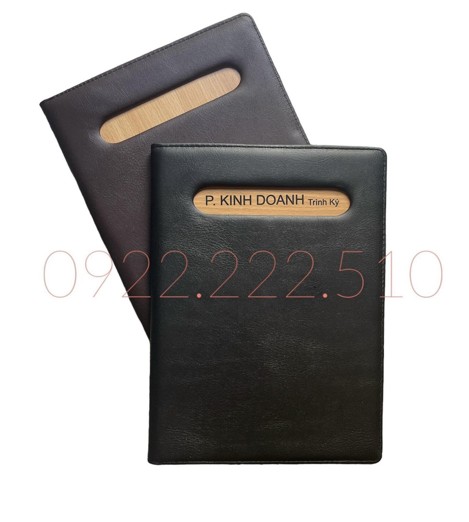 BÌA TRÌNH KÝ ĐÔI DA GỖ A4 ( NHẬN KHẮC )
