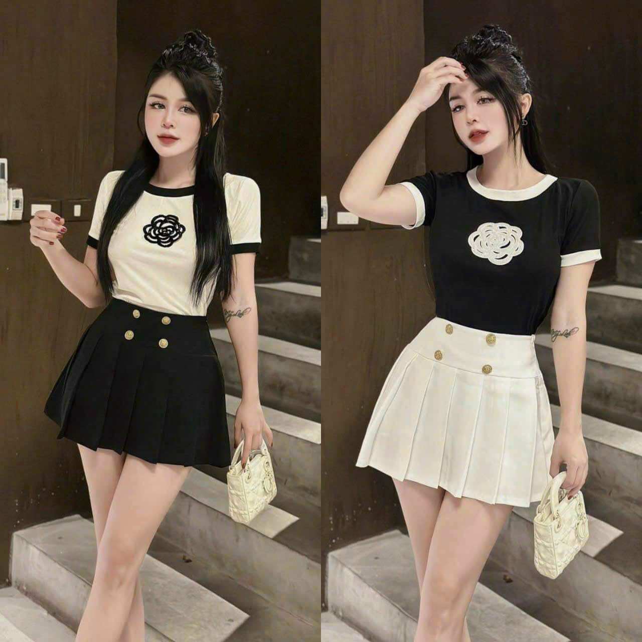 Áo cotton thêu hoa cao cấp