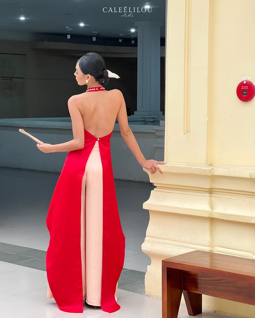 Caleelilou - Áo dài Hải Đường (kèm quần lụa)