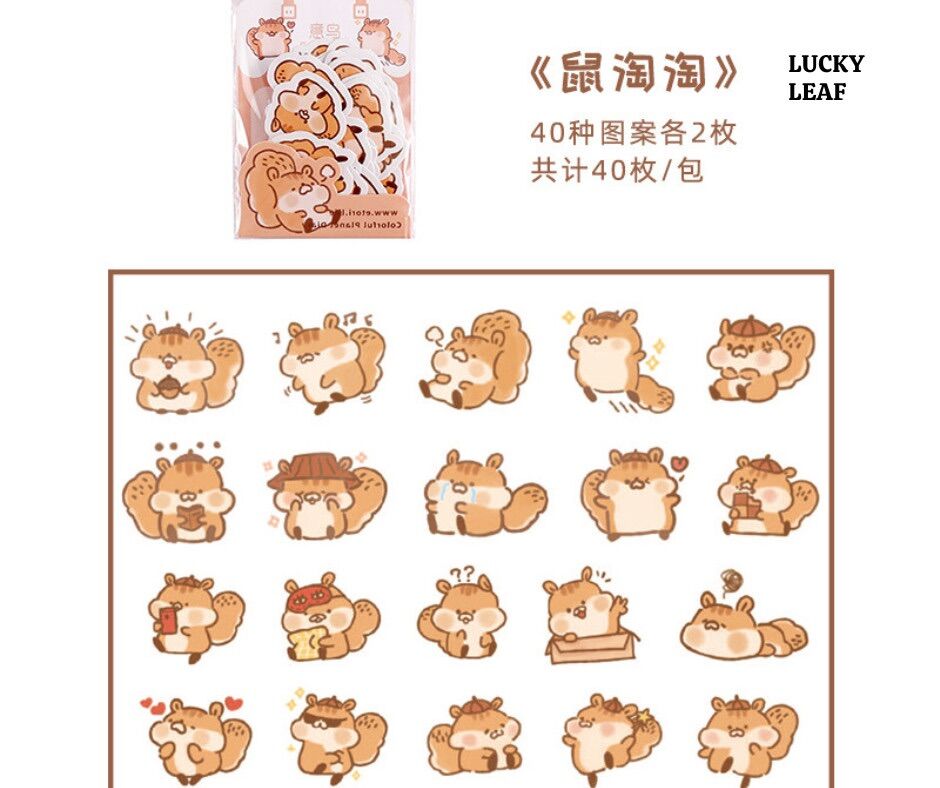 Set 40 sticker cute trang trí.