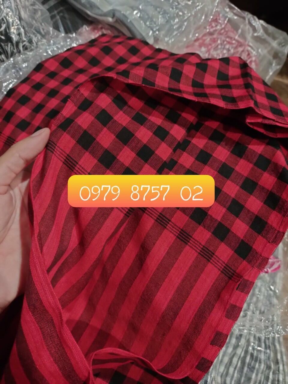 Khăn rằn màu đỏ đen 60x165cm