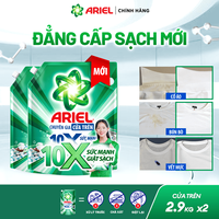 Combo 2 Nước Giặt Gel ARIEL 10X Sức Mạnh Giặt Sạch Chuyên Gia Cửa Trước - Cửa Trên Hương Downy Nắng Sớm Túi 2.7KG/ 2.9KG
