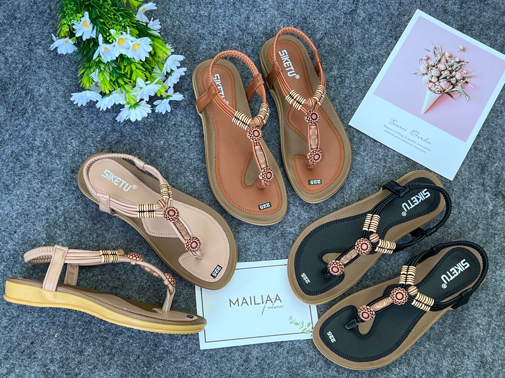 Sandal xỏ ngón MAILIAA quai thổ cẩm