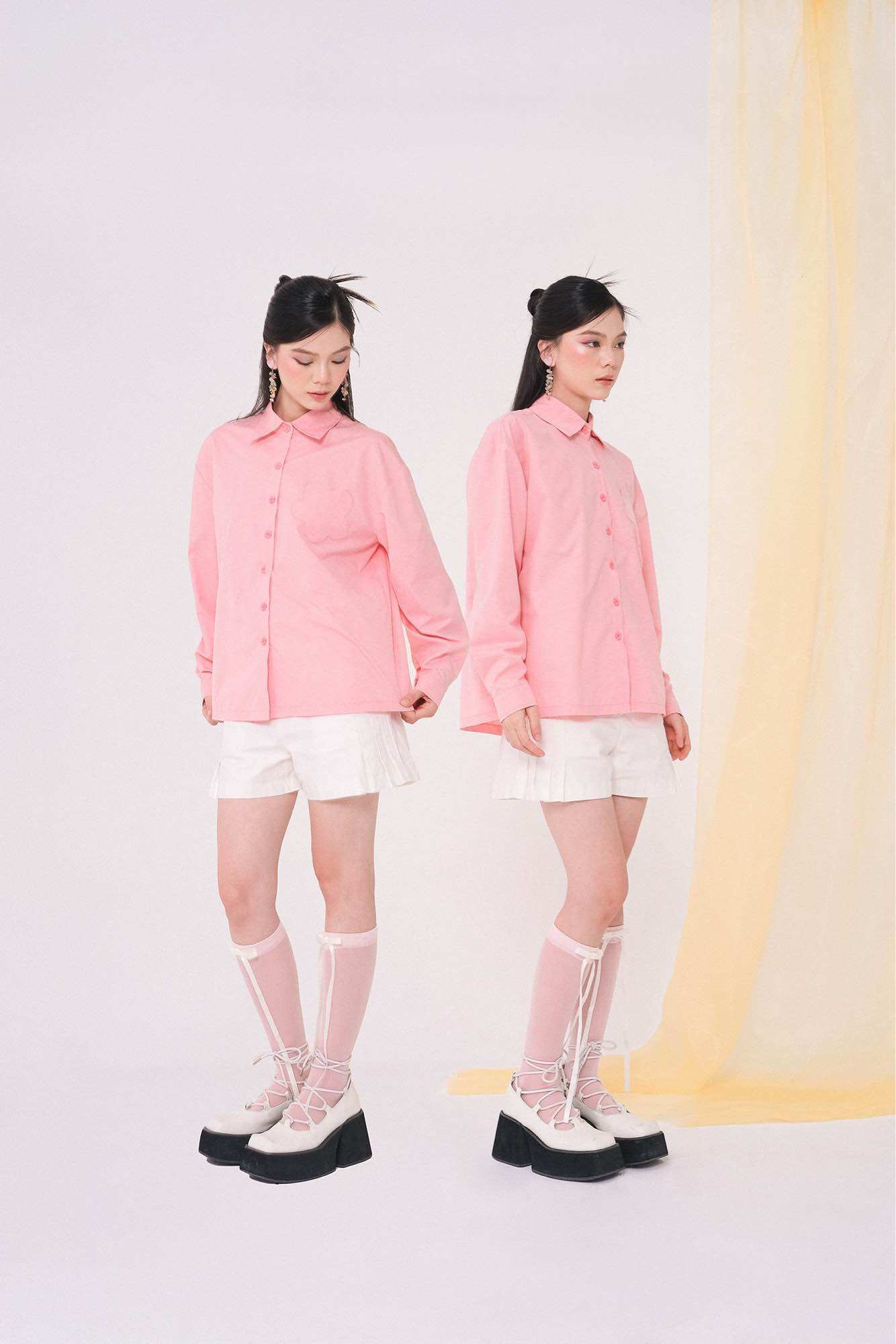 Double Moonshot - Quần short xếp ly Vanillower