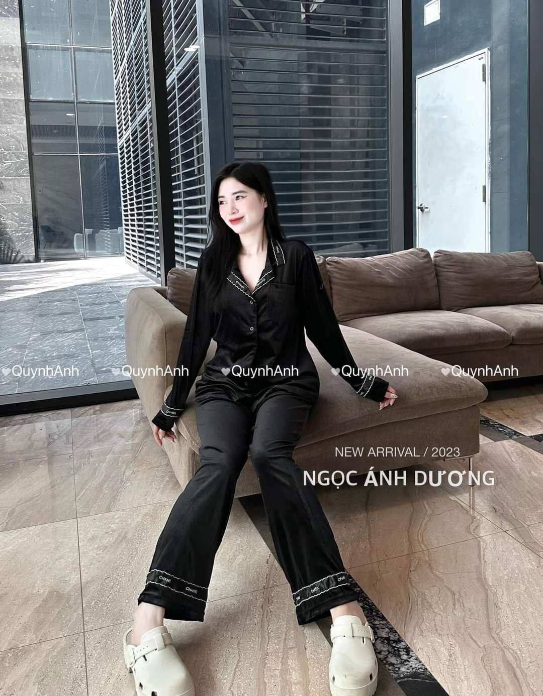 set bộ pijama, set bộ mặc nhà nhung viền chà neo
