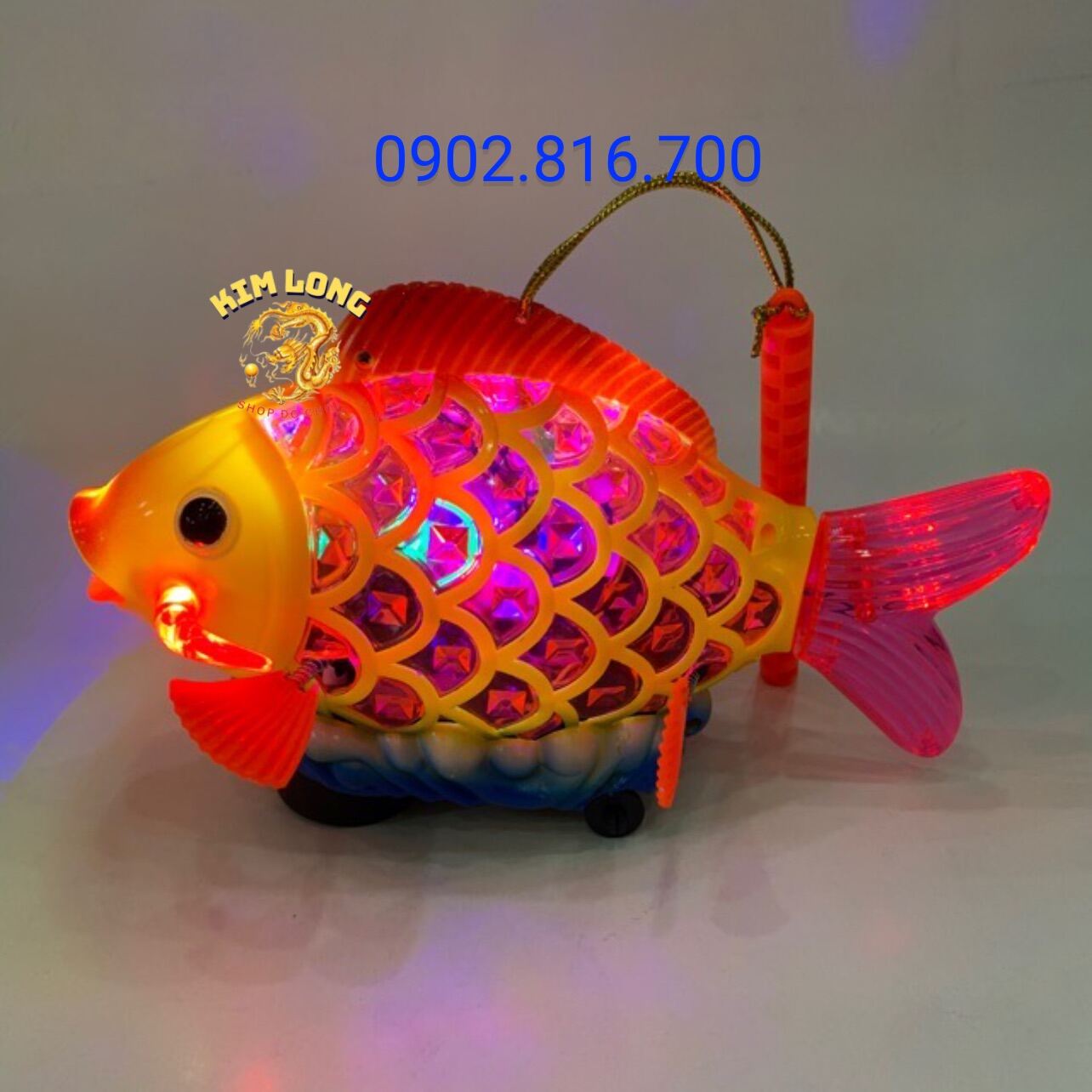 Đồ chơi lồng đèn trung thu cho bé hình cá chép có pin nhạc đèn