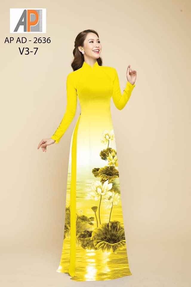 Vải áo dài in hoa sen