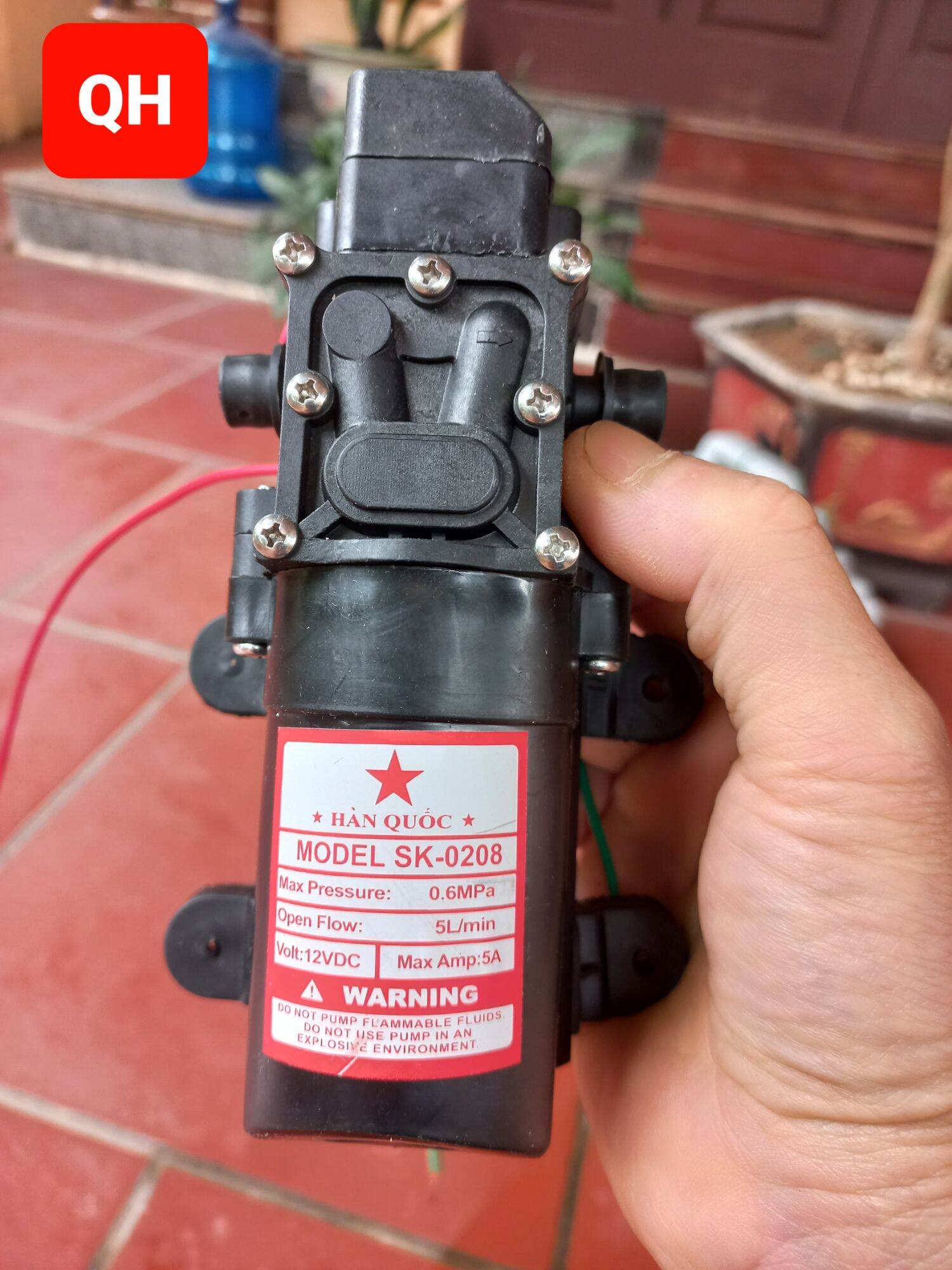 Máy bơm 12v dùng cho bình xịt thuoc trừ sâu - bơm 12v sk - 0208 /5l/min