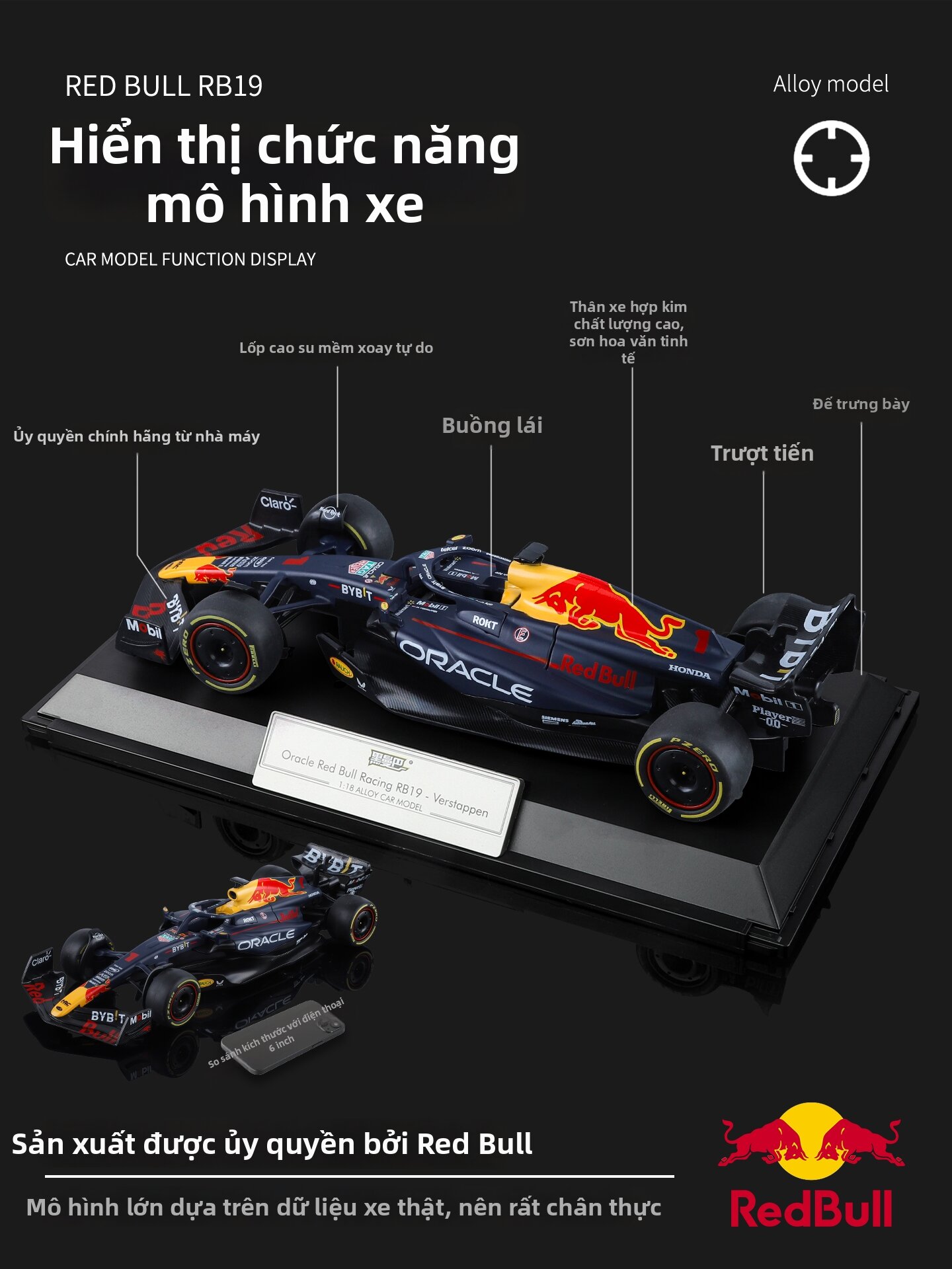HEIMANBA | Mô Hình Xe Công Thức Hợp Kim Red Bull F1 Chính Hãng