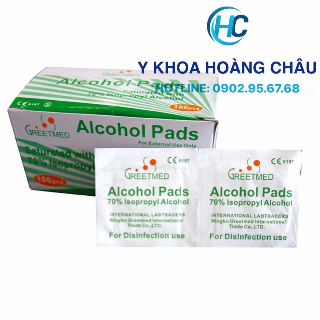 [CHÍNH HÃNG] Gạc tẩm cồn GREETMED (100 miếng)