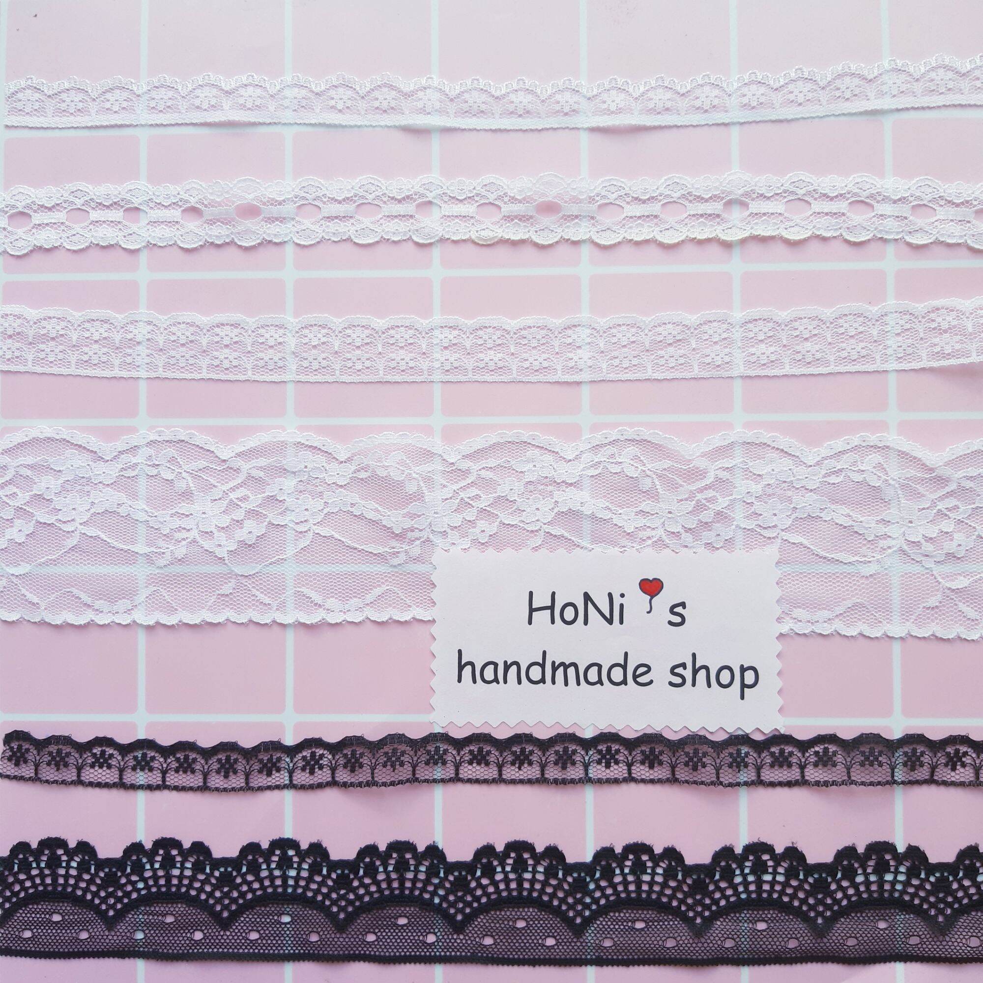 Ren trắng đen trang trí handmade nhiều mẫu nhiều cỡ