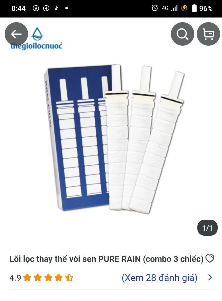 Combo 3 lõi thay thế sen vòi Pure Rain