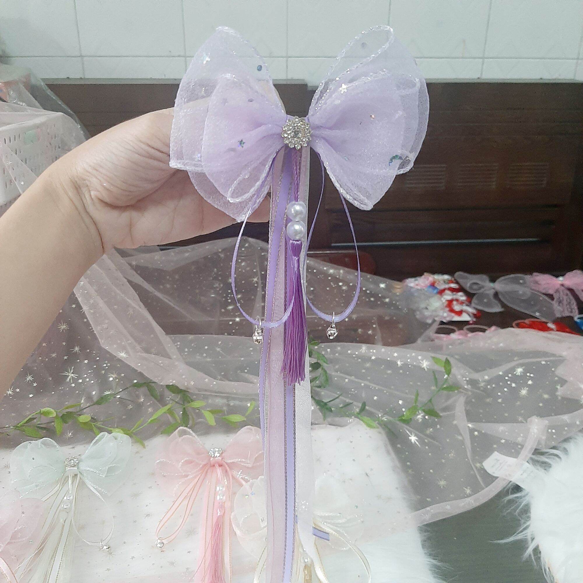 Kẹp tóc nơ phong cách trung hoa (mua 10 tặng 1)
