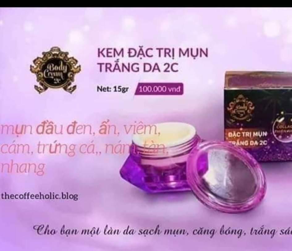 Kem mụn 2c giúp trắng da sạch mụn