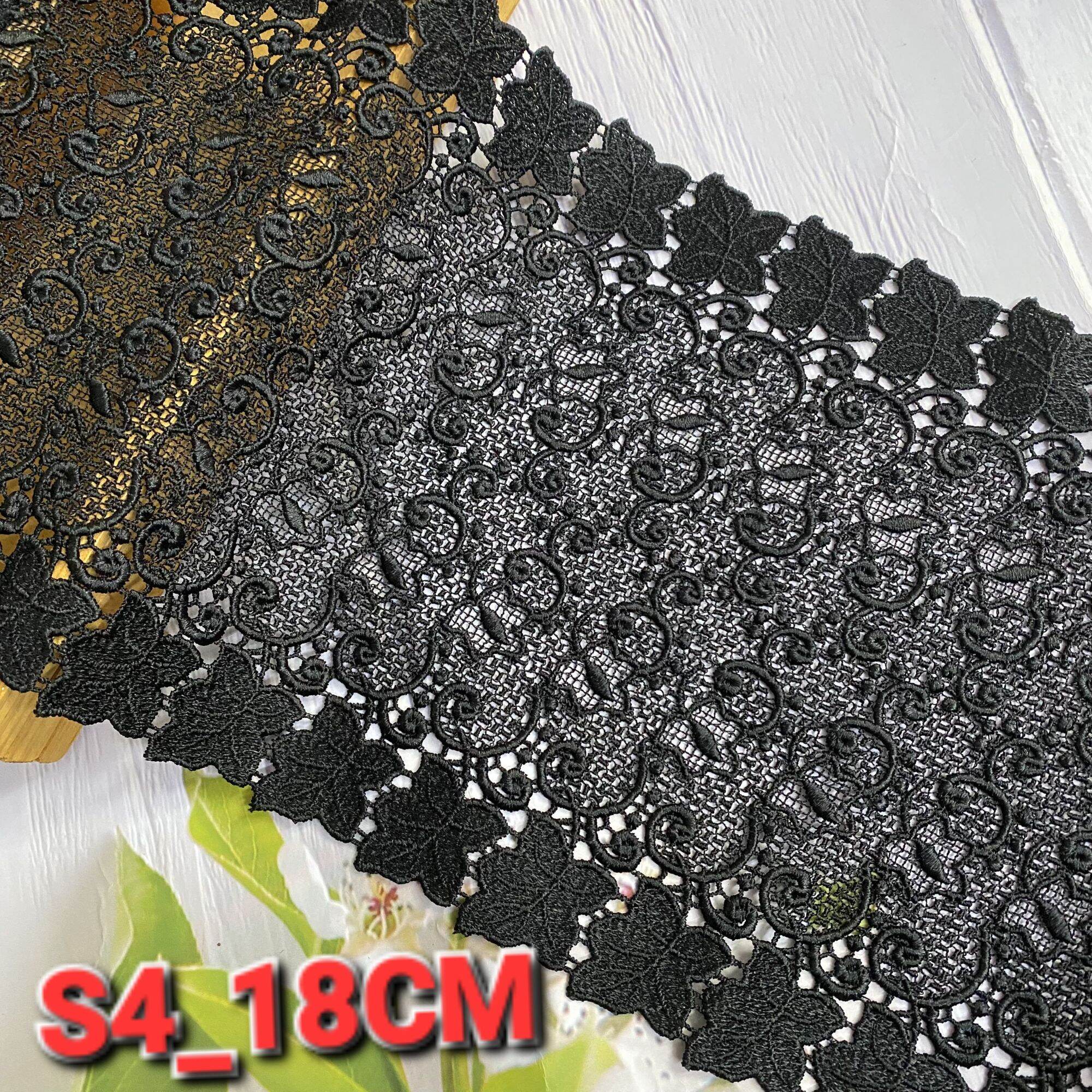 (1 MÉT) REN THÊU CHỈ COTTON CÓ 4 MÀUBẢN RỘNG 18CM_ 19CM