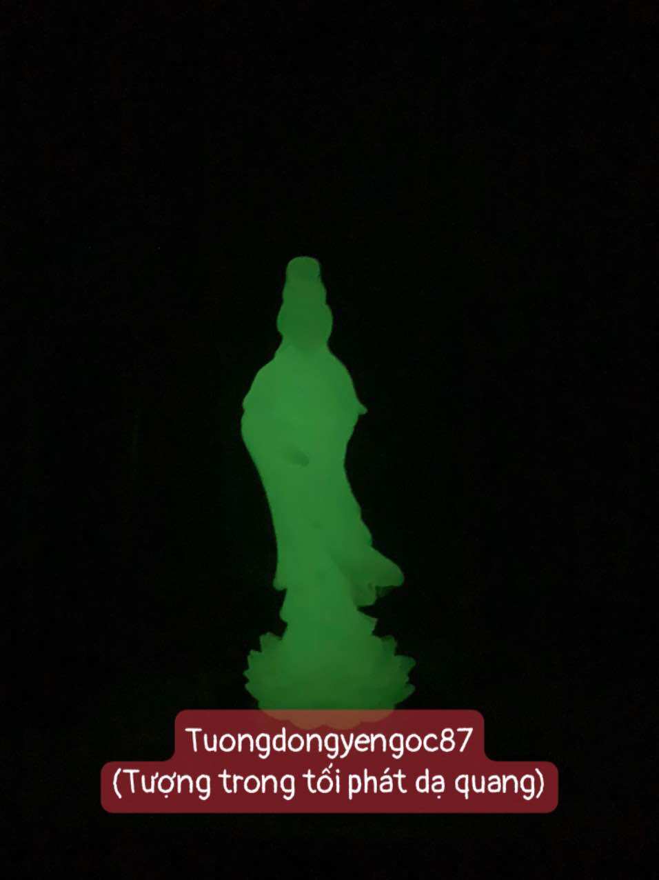 Tượng Quan âm dạ quang đứng cao 13 cm