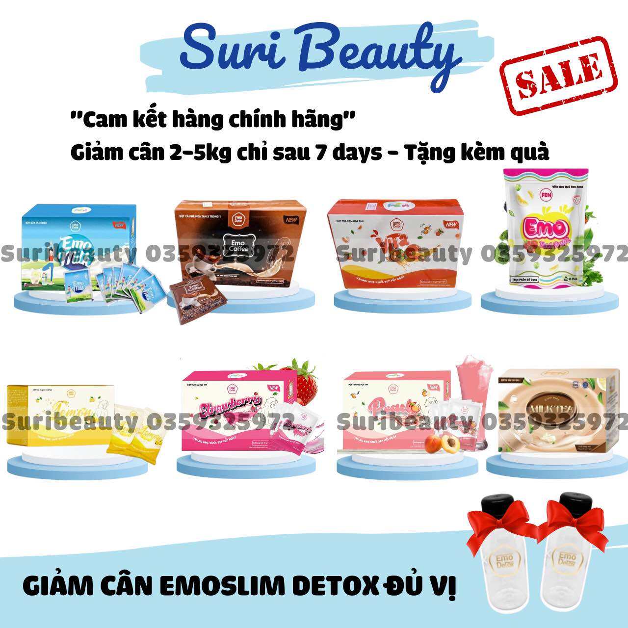 (KÈM QUÀ) Emoslim Giảm Cân Đủ 7 Vị Trái Cây 100% Hàng Chính Hãng/ Giảm Mỡ Thừa, Eo Thon Dáng Đẹp