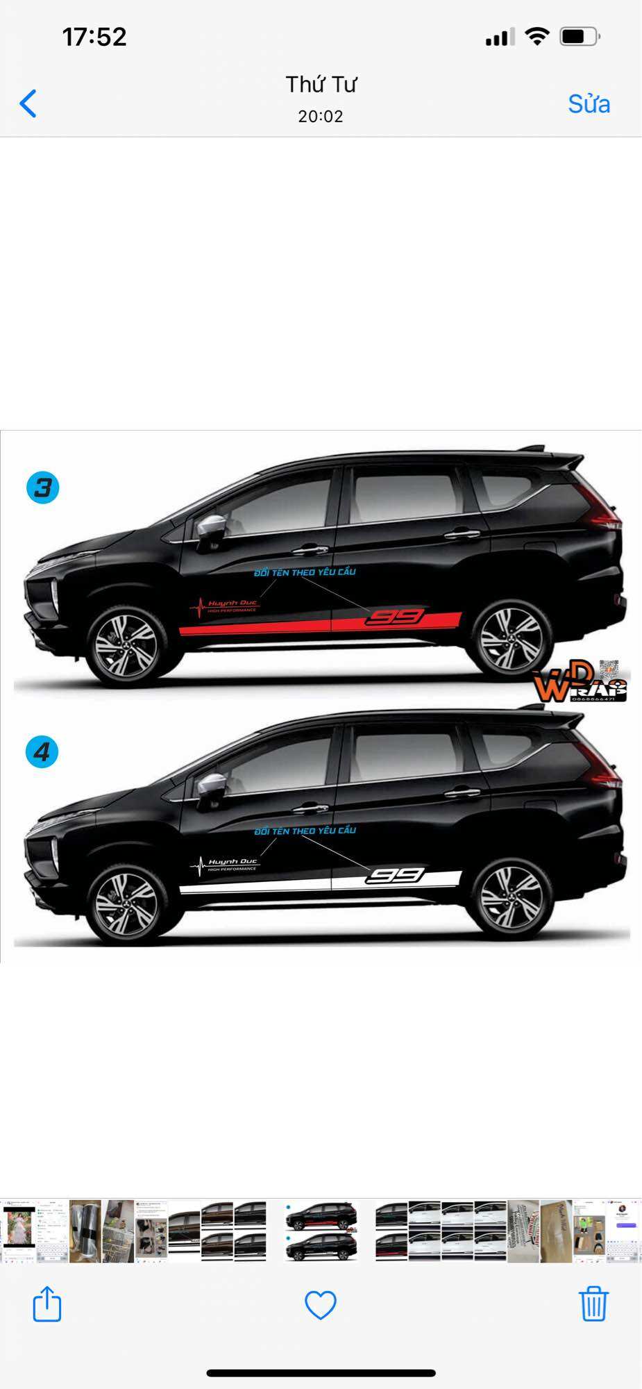 Tem xe Xpander - Đổi tên với số theo yêu cầu - Tặng gạt dán