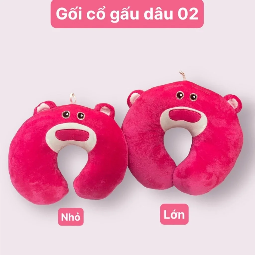 [HCM]Gối kê cổ  chữ U  hoạt hình gấu dâu, toronto xám phụ kiện không thể thiếu cho những chuyến đi chơi xa