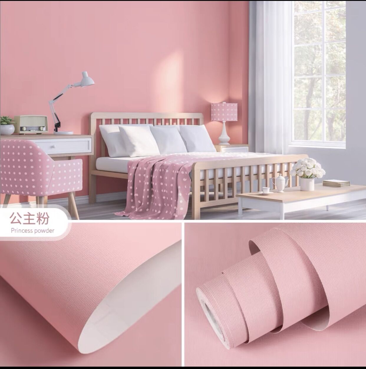 10m Giấy dán tường một màu pastel - 10m decal dán tường màu trơn pastel có keo sẵn