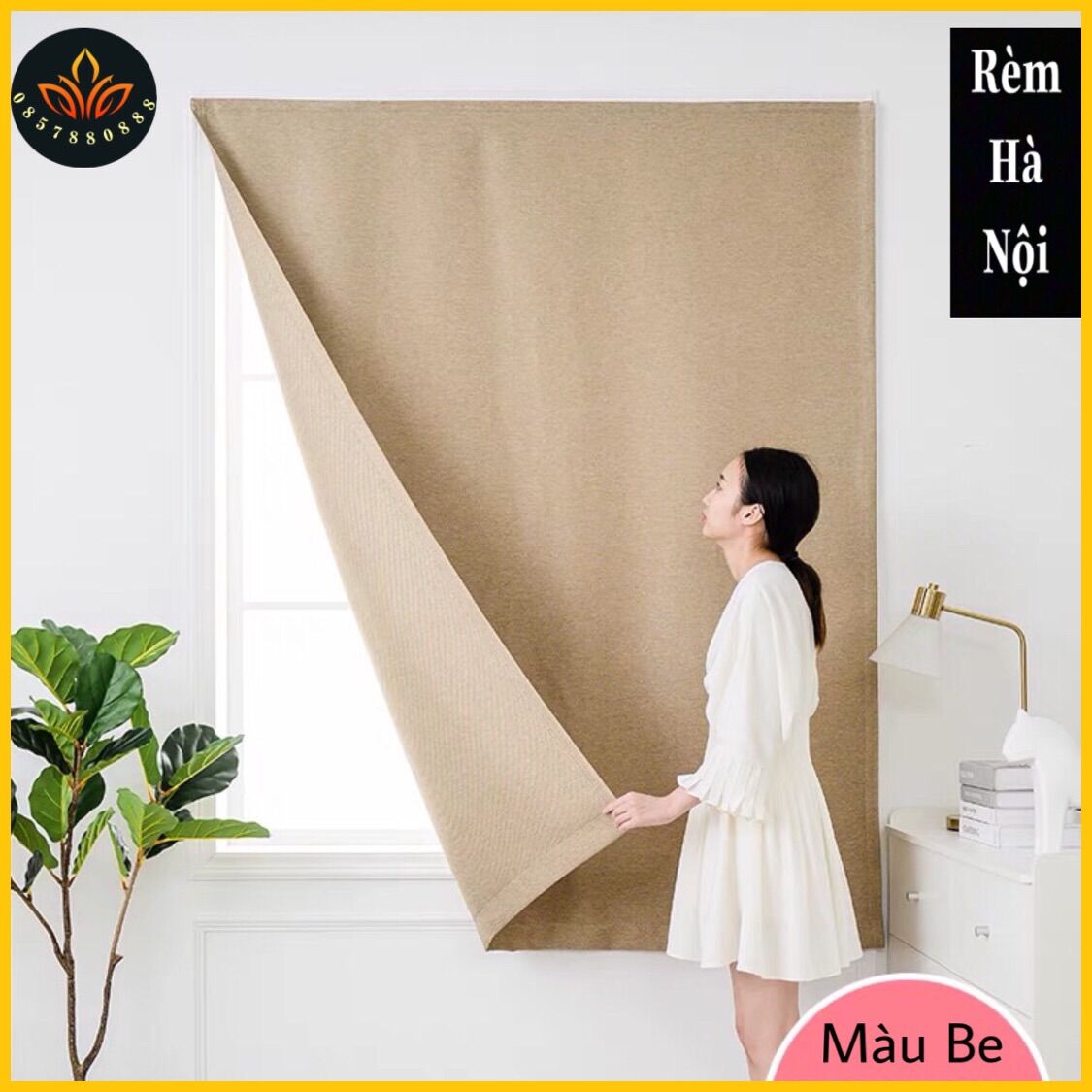 Rèm dán tường,rèm vải thô cao cấp
