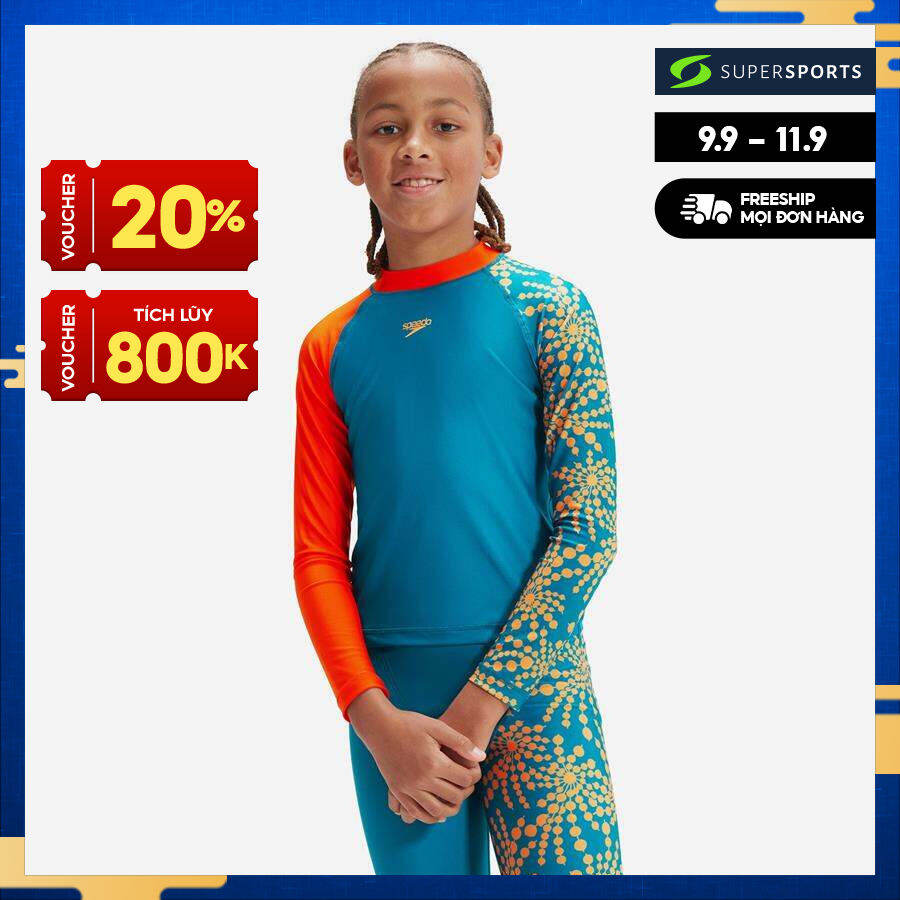SPEEDO Áo bơi chống nắng bé trai Prnt Rash 8-00316515753