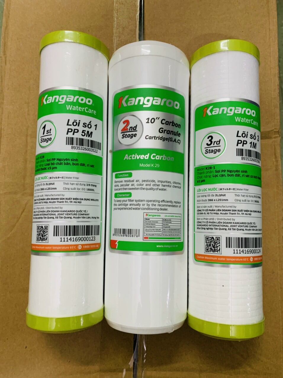 Bộ lõi lọc kagaro 1,2,3 chính hãng