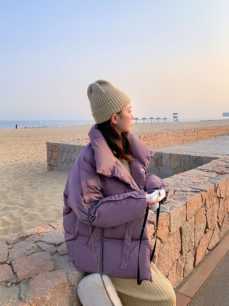 Áo Khoác Cotton Mùa Đông Cho Nữ Dáng Rộng Phong Cách Hàn Quốc Mới 2024 Áo Khoác Ngắn Kiểu Bánh Mì Cho Học Sinh Áo Khoác Ngoài Cotton Lót Lông Vũ