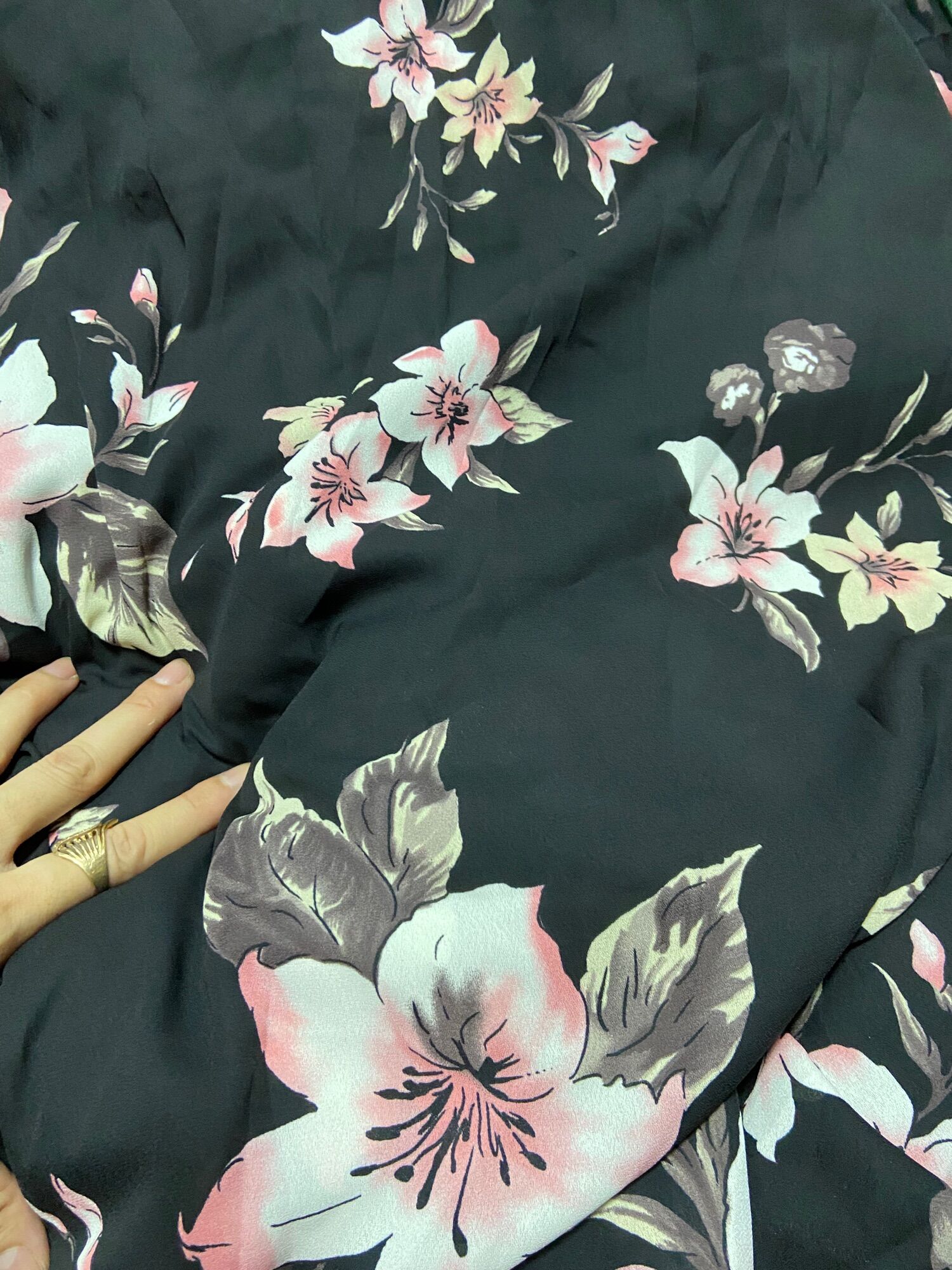 1m8 vải cát lụa suông không giản hoa sang khổ 1m5(03)