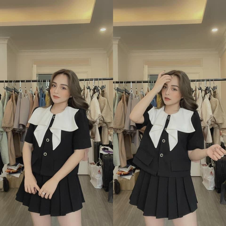 50-90kg bigsize set cổ bèo trắng tiểu thư s327