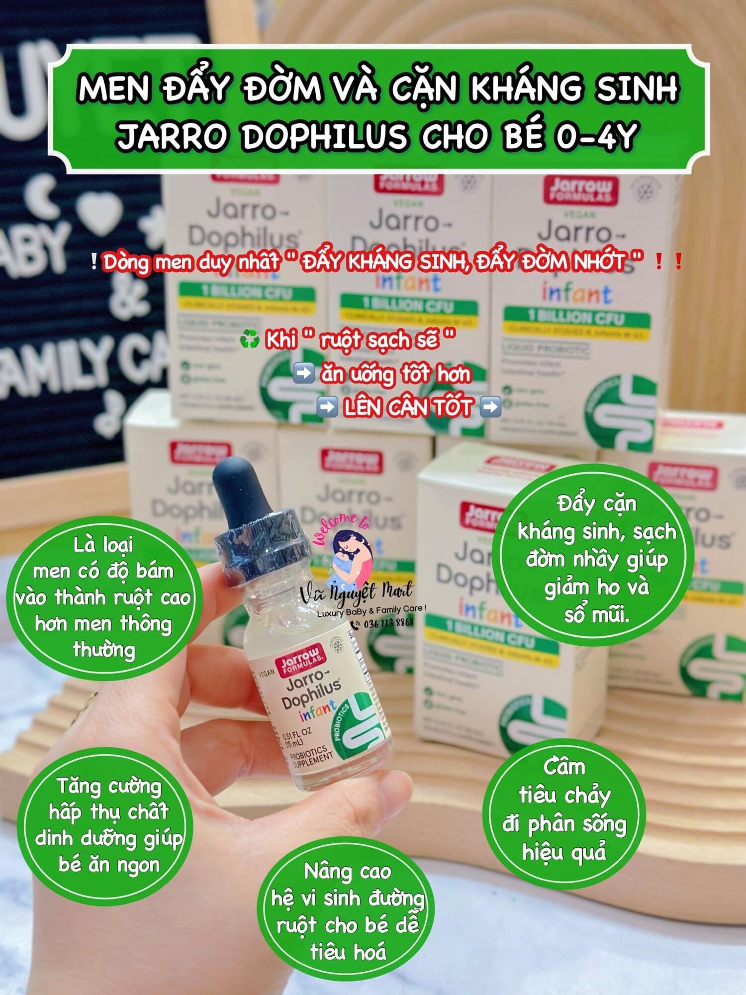 Men vi sinh Jarro - Dophilus Probiotics Infant (15ml)