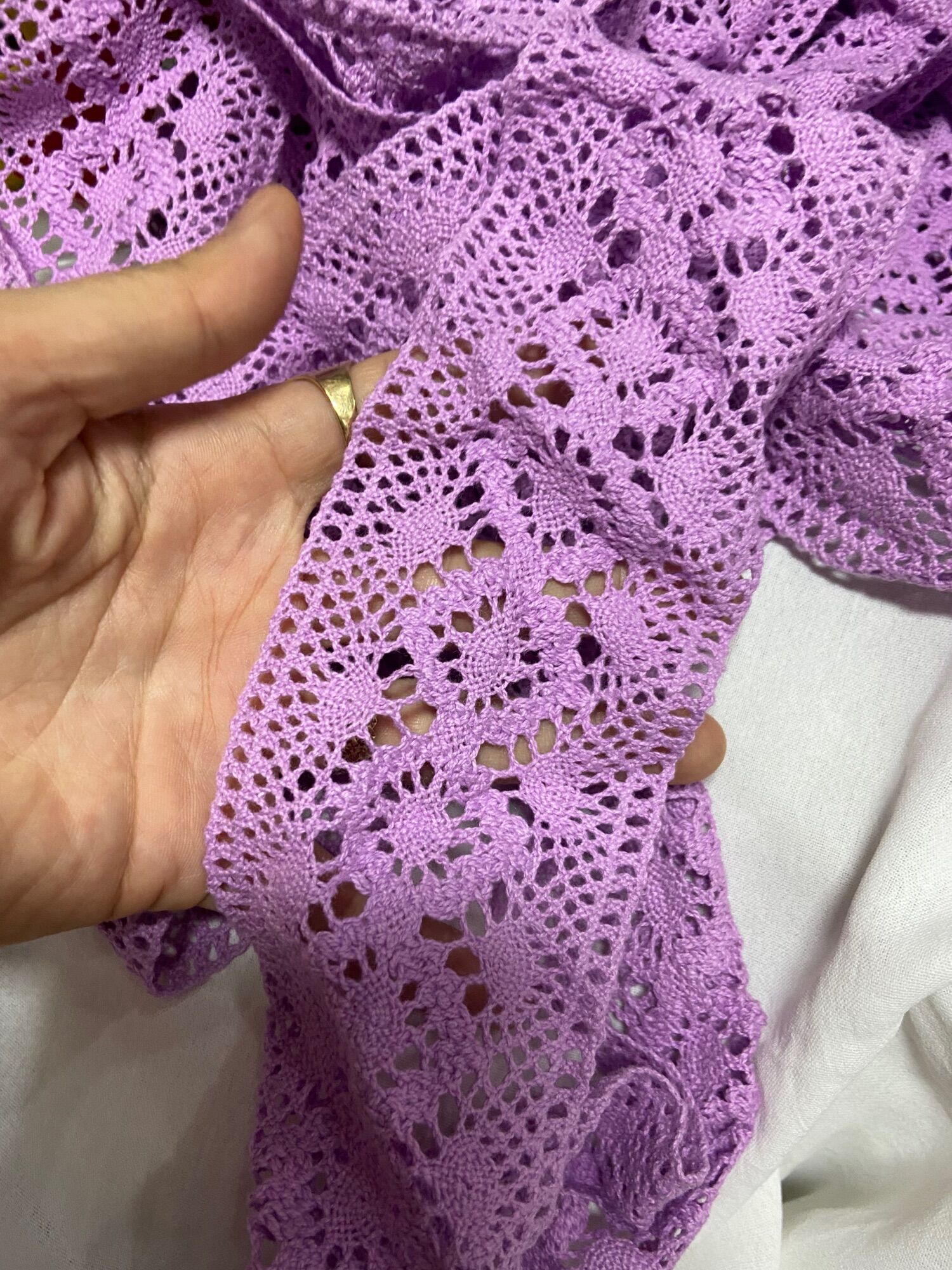 2m ren tím nhạt bản 7cm Ren trang trí pha phối R3