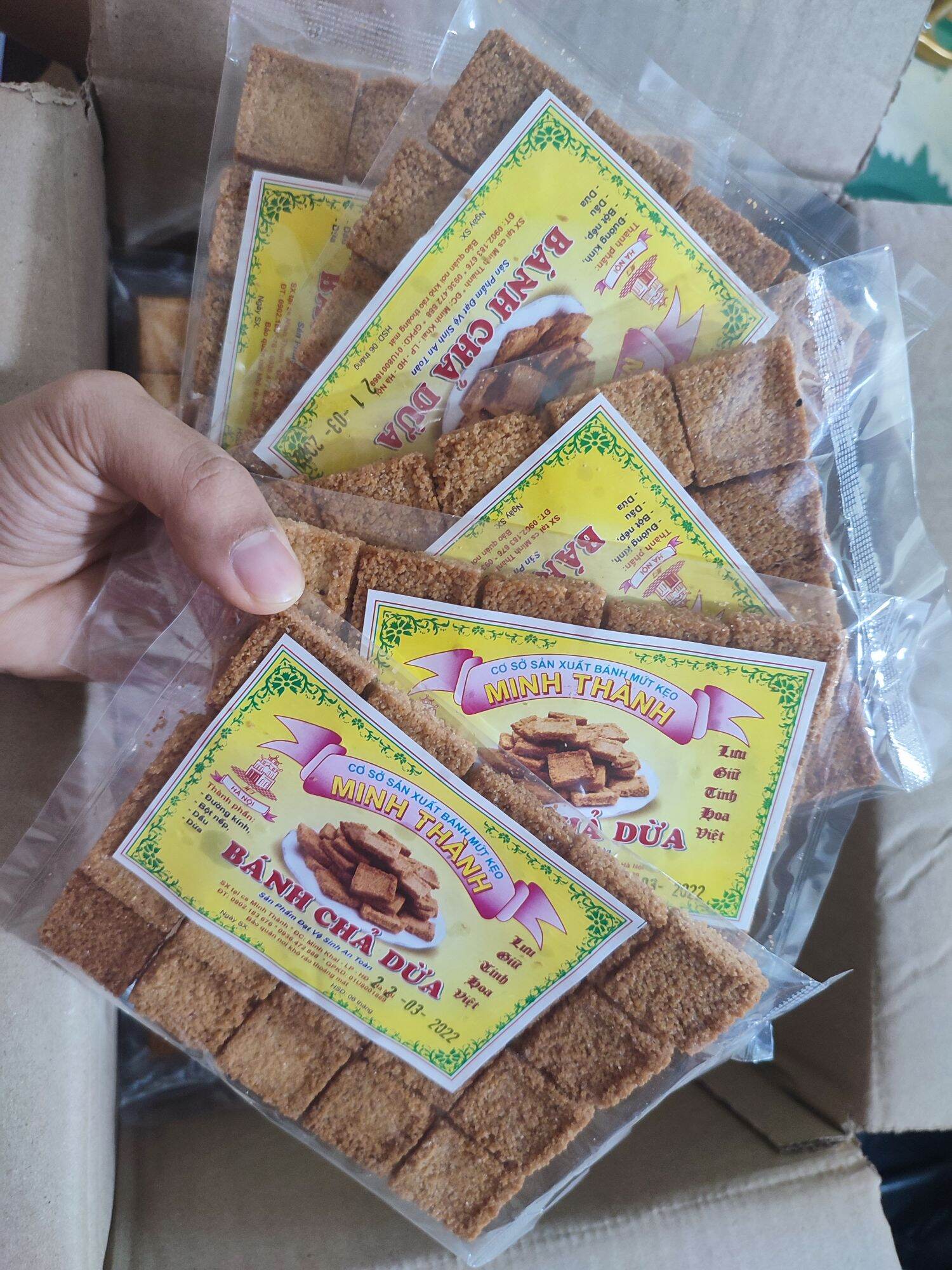5 Gói Bánh Chả Dừa Minh Thành (5 gói×20 cái/gói)